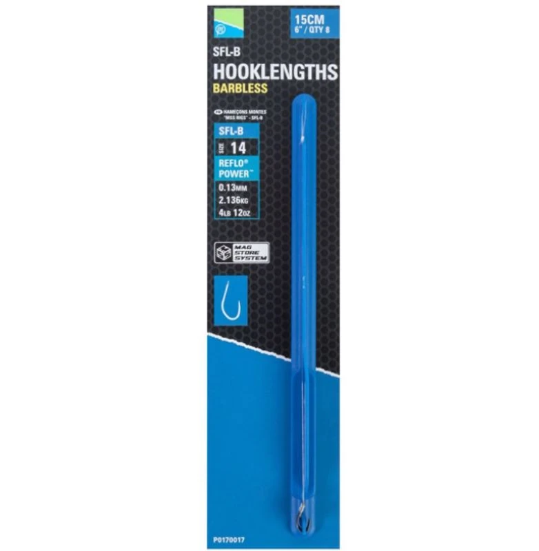 Preston Innovations MSS SFL-B Barbless Hooklengths 6inch
